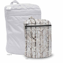 Load image into Gallery viewer, Kanga Care Wet Bag mini for Cloth Diapers in Christmas print called Aspenglow with aspen trees during fall on a white background