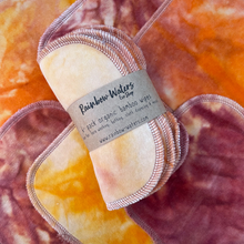 Load image into Gallery viewer, Rainbow Waters Tie Dye Organic Bamboo Wipes - Desert Sunrise :: 6 pack