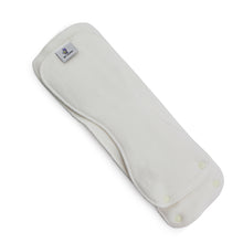 Load image into Gallery viewer, 2 piece Bamboo Fleece cloth diaper soaker pad with the one size and newborn inserts stacked together