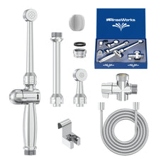Load image into Gallery viewer, RinseWorks Aquaus :: SprayMate Bundle - Cloth Diaper Sprayer Splatter Shield + Diaper Sprayer (FAUCET HOOKUP)