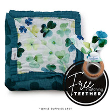 Load image into Gallery viewer, Kanga Care Bamboo Muslin Blanket - Baby: Clover (reversible)
