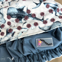 Load image into Gallery viewer, Dusk Blue Chomp Shark Rumparooz G3 One Size Pocket Diaper