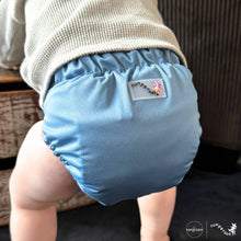 Load image into Gallery viewer, Baby in Dusk Blue Rumparooz G3 One Size Pocket Diaper