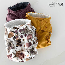 Load image into Gallery viewer, Thistle Purple Honey Yellow Earthbound Bug Rumparooz G3 One Size Pocket Diaper