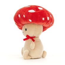 Load image into Gallery viewer, Jellycat Fun-Guy Robbie seated side view
