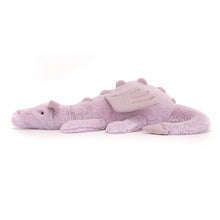 Load image into Gallery viewer, Jellycat Lavender Dragon side view
