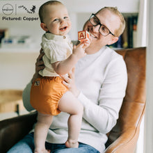 Load image into Gallery viewer, Baby in Copper Orange Rumparooz G3 One Size Pocket Diaper