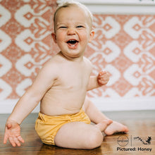 Load image into Gallery viewer, Baby in Honey Yellow Rumparooz G3 One Size Pocket Diaper