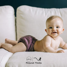 Load image into Gallery viewer, Baby in Thistle Purple Rumparooz G3 One Size Pocket Diaper