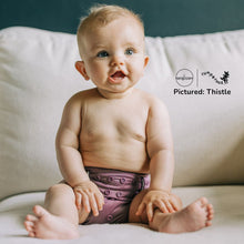 Load image into Gallery viewer, Baby in Thistle Purple Rumparooz G3 One Size Pocket Diaper