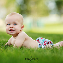 Load image into Gallery viewer, Rumparooz One Size Cloth Pocket Diaper in Clyde on a baby laying in the grass