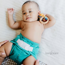 Load image into Gallery viewer, One Size Peacock Cover (Aplix) and Kanga Care Teething Ring