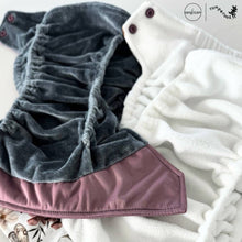 Load image into Gallery viewer, Rumparooz G3 Cloth Diaper interior options OBV Organic Bambo Velour Thistle Purple Stay Dry Microchamois Stay Dry