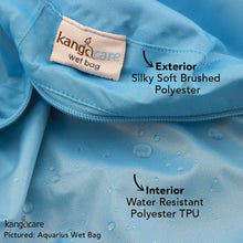 Load image into Gallery viewer, Aquarius Wet Bag zoomed in to show features of the inner and outer fabrics
