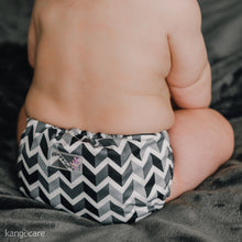 Load image into Gallery viewer, Kanga Care Rumparooz One Size Pocket Cloth Diaper in black and white print Zev