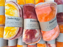 Load image into Gallery viewer, Rainbow Waters Tie Dye Organic Bamboo Wipes - Desert Sunrise :: 6 pack