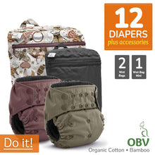 Load image into Gallery viewer, Kanga Care Rumparooz G3 OBV Organic Cotton and Bamboo Cloth Diaper Bundle with Wet Bags and Wet Bag Mini