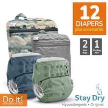Load image into Gallery viewer, Kanga Care Rumparooz G3 Stay Dry Hypoallergenic Cloth Diaper Bundle with Wet Bags and Wet Bag Mini