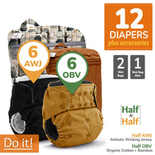 Load image into Gallery viewer, Kanga Care Rumparooz G3 AWJ Athletic Wicking Jersey Hypoallergenic Orgnaic Bamboo Velour Cloth Diaper Bundle with Wet Bags and Wet Bag Mini