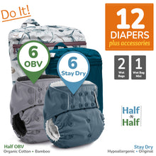 Load image into Gallery viewer, Kanga Care Rumparooz G3 Stay Dry Microchamois Hypoallergenic Organic Bamboo Velour Cloth Diaper Bundle with Wet Bags and Wet Bag Mini