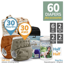 Load image into Gallery viewer, Kanga Care Rumparooz One Size Pocket Cloth Diaper Stay Dry Microchamois Hypoallergenic and Athletic Wicking Jersey AWJ Twin Bundle with Kanga Care Wet Bag, Wet Bag Mini, Changing Pad and GroVIa BioLiners