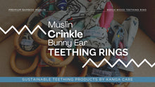 Load and play video in Gallery viewer, Kanga Care Crinkle Bunny Ear Teething Ring