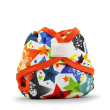 Load image into Gallery viewer, Dragons Fly (Poppy trim) Rumparooz Newborn Cloth Diaper Cover - Snap
