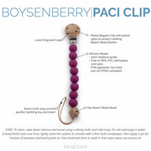 Load image into Gallery viewer, Boysenberry Paci Clip features
