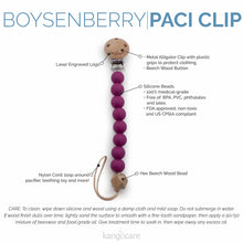 Load image into Gallery viewer, Boysenberry Paci Clip features