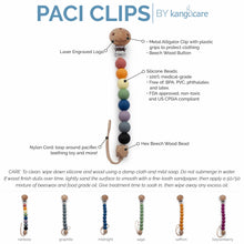 Load image into Gallery viewer, Boysenberry Paci Clip features and color line up