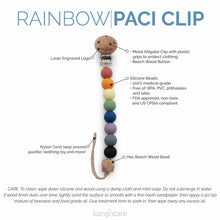 Load image into Gallery viewer, Rainbow Paci Clip features