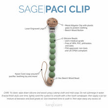 Load image into Gallery viewer, Sage Paci Clip features