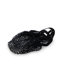 Load image into Gallery viewer, Ecoposh Short Handle Cotton Net Grocery Bag :: Black