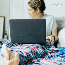 Load image into Gallery viewer, Julie working on her computer with a Billy Forever Blanket