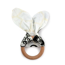 Load image into Gallery viewer, Unity Bunny Ear Teething Ring - back view