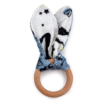 Load image into Gallery viewer, Wander Bunny Ear Teething Ring - back view
