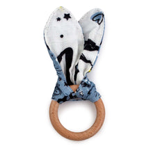 Load image into Gallery viewer, Wander Bunny Ear Teething Ring - back view