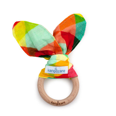 Finn bunny ear teething ring - front view