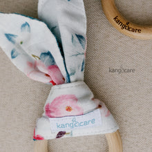 Load image into Gallery viewer, Lily Bunny Ear Teething Ring zoomed in front view