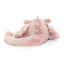 Load image into Gallery viewer, Jellycat Rose Dragon Little reaf view