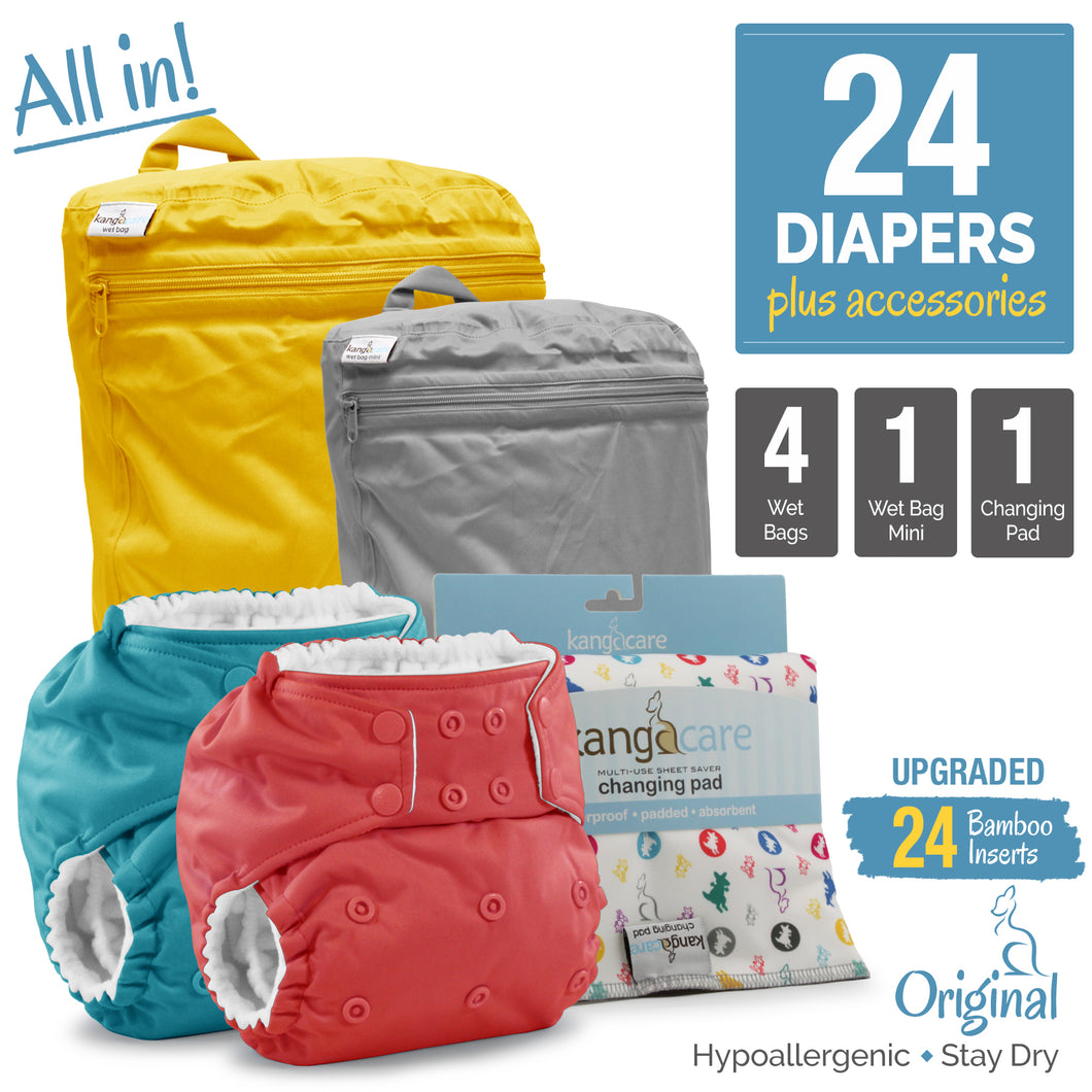 Cloth Diaper Bundle - All In - Original with Bamboo :: 24 pack+