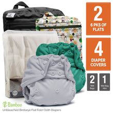 Load image into Gallery viewer, Retro Starter - One Size Flats Cloth Diaper Bundle
