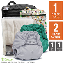Load image into Gallery viewer, Retro Trial - One Size Flats Cloth Diaper Bundle
