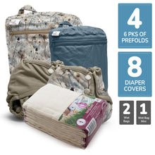 Load image into Gallery viewer, Retro Standard - Newborn Prefold Cloth Diaper Bundle