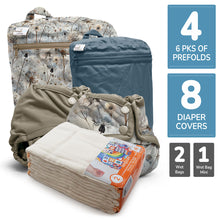 Load image into Gallery viewer, Retro Standard - Newborn Prefold Cloth Diaper Bundle - Size 2