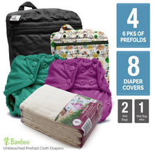 Load image into Gallery viewer, Retro Standard - One Size Prefold Cloth Diaper Bundle
