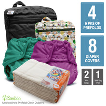 Load image into Gallery viewer, Retro Standard - One Size Prefold Cloth Diaper Bundle - Size 2
