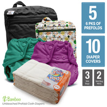 Load image into Gallery viewer, Retro Super - One Size Prefold Cloth Diaper Bundle - Size 2