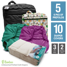 Load image into Gallery viewer, Retro Super - One Size Prefold Cloth Diaper Bundle - Size 3
