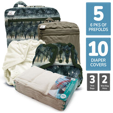Load image into Gallery viewer, Retro Super - One Size Prefold Cloth Diaper Bundle - Size 3